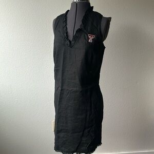 NWT Tommy Bahama dress Texas Tech size Medium black Ruffled Linen Collegiate